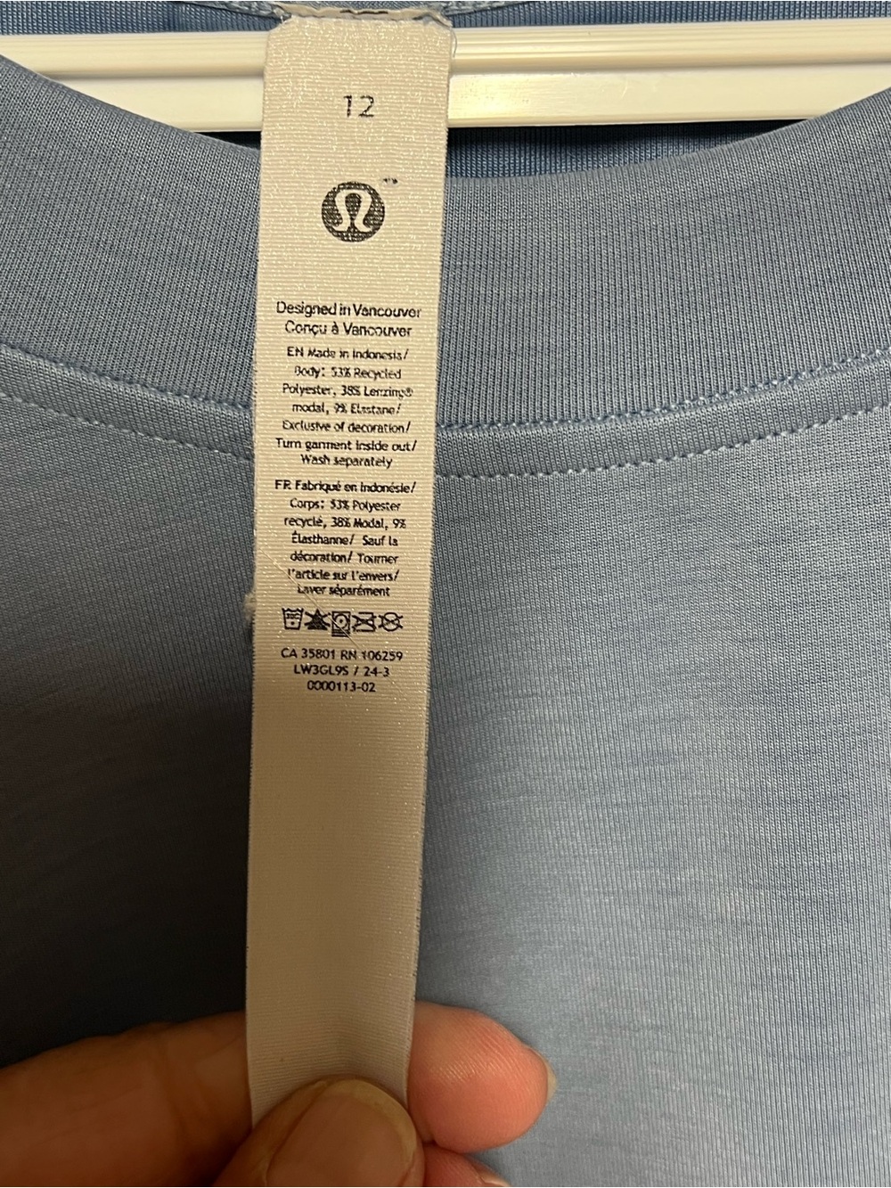 Lululemon Perfectly Oversized Cropped Crew *Softstreme Soft Denim Sz 12 - Picture 9 of 9